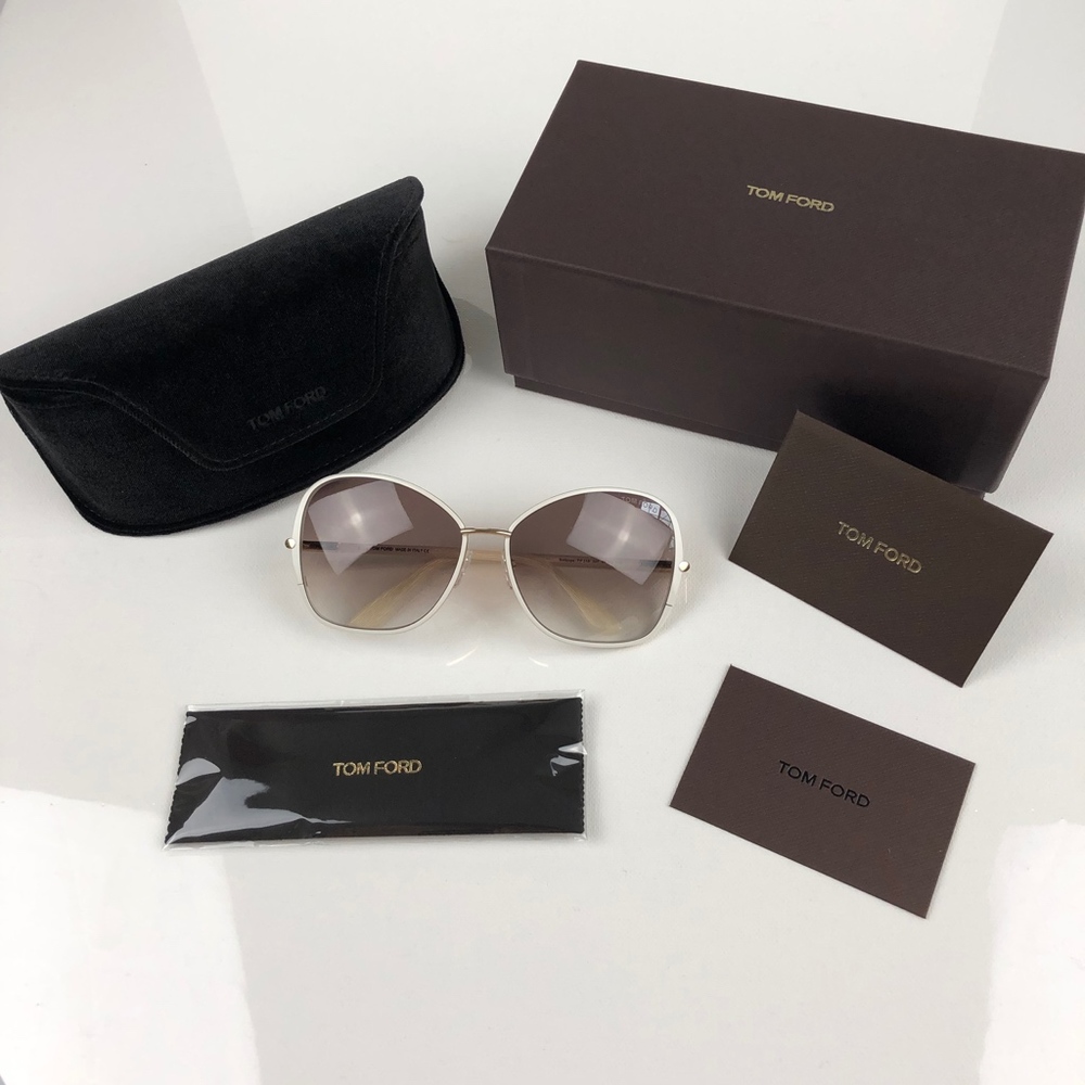 New TOM FORD Gradient White Butterfly Sunglasses - Picture 3 of 8